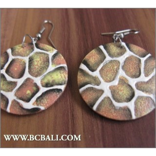 Accessories Earrings Woods Circle Painted